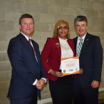 (L to R): President Bob Methvin, Velisha Ware, Attorney General Steve Marshall