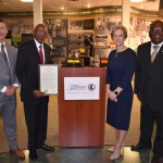 Alabama State Bar President Bob Methvin, Fred D. Gray, Alabama State Bar Executive Director Terri Lovell, Macon County Commission Chairman Louis Maxwell